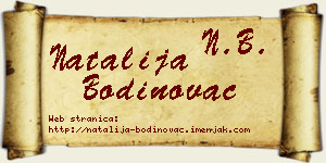 Natalija Bodinovac vizit kartica